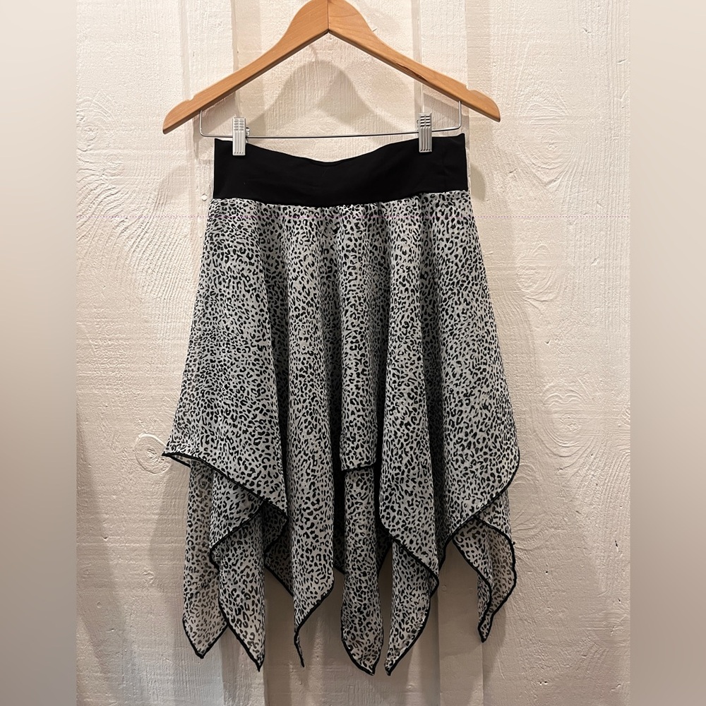 Leopard Print Dance Skirt - Black and White